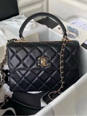 Chanel Coco Handle Small 25cm Black Caviar Gold HW – Like New